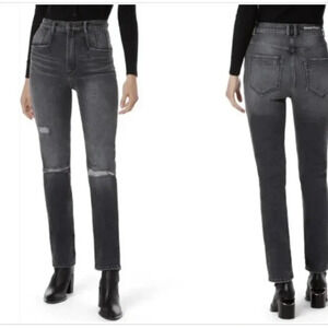 Favorite Daughter Jordie Jeans Jordie Super High Rise Straight Leg Distress Jean